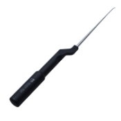 Microdissectomy Curette, Forward Angled, Size #1, Bayonet, Round Offset Gray Aluminum Handle, Overall Length 10" (254mm) Compares To Codman 47-5011 